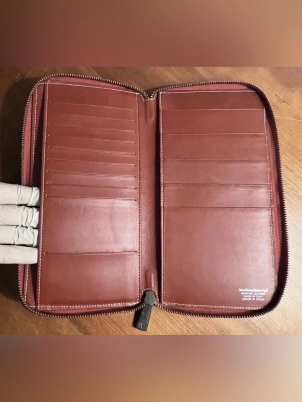 TechnoMarine Leather Zip Around Organizer Wallet (Fits a Travelers Notebook)